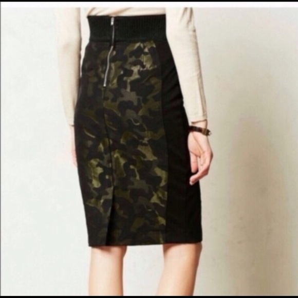NWT Anthropologie Maeve jacquard camo pencil skirt - Picture 3 of 4